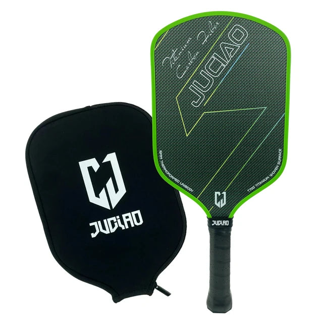 JUCIAO T-Titanium Pickleball Paddle Carbon Fiber Pickleballs For Spin And Control Foam  Injected Edges Thermoformed Pickleball