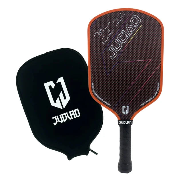 JUCIAO T-Titanium Pickleball Paddle Carbon Fiber Pickleballs For Spin And Control Foam  Injected Edges Thermoformed Pickleball