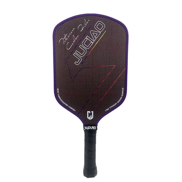 JUCIAO T-Titanium Pickleball Paddle Carbon Fiber Pickleballs For Spin And Control Foam  Injected Edges Thermoformed Pickleball
